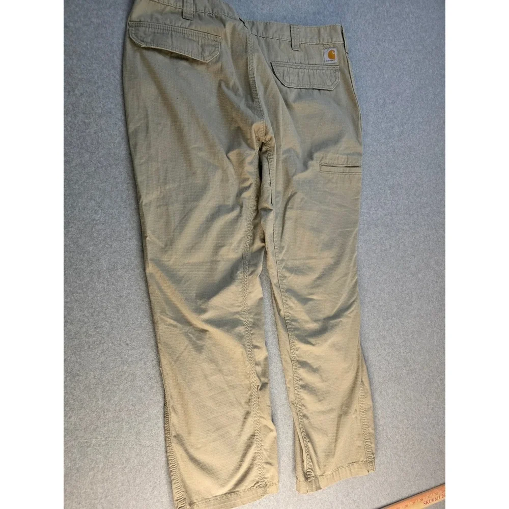 Carhartt Relaxed Fit Tan Canvas Cargo Pants Workwear Mens 38x32